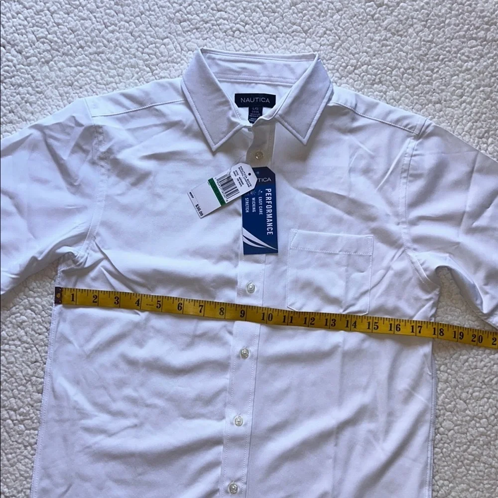 Nautica Kids White Short Sleeve Button-Down Shirt